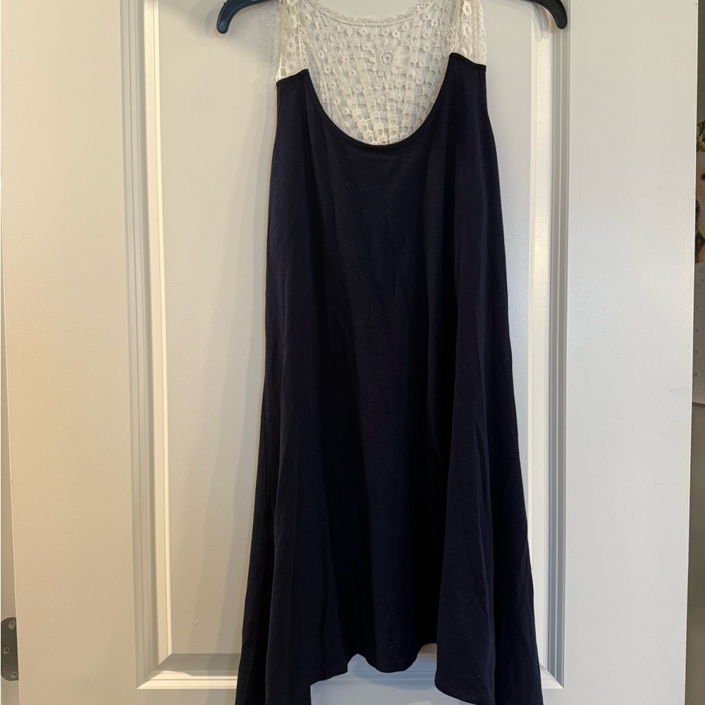 a.n.a Navy and White Swim Coverup